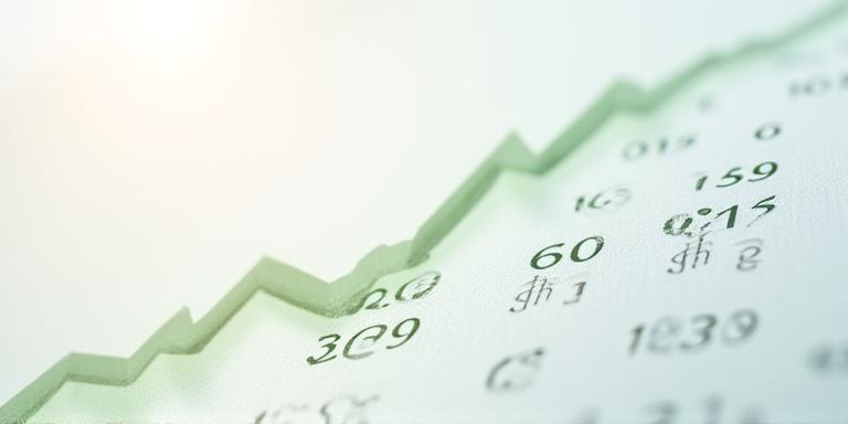Close up of financial growth charts